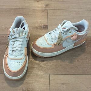 Nike Air Force One Peach and Cream Sneakers 9.5